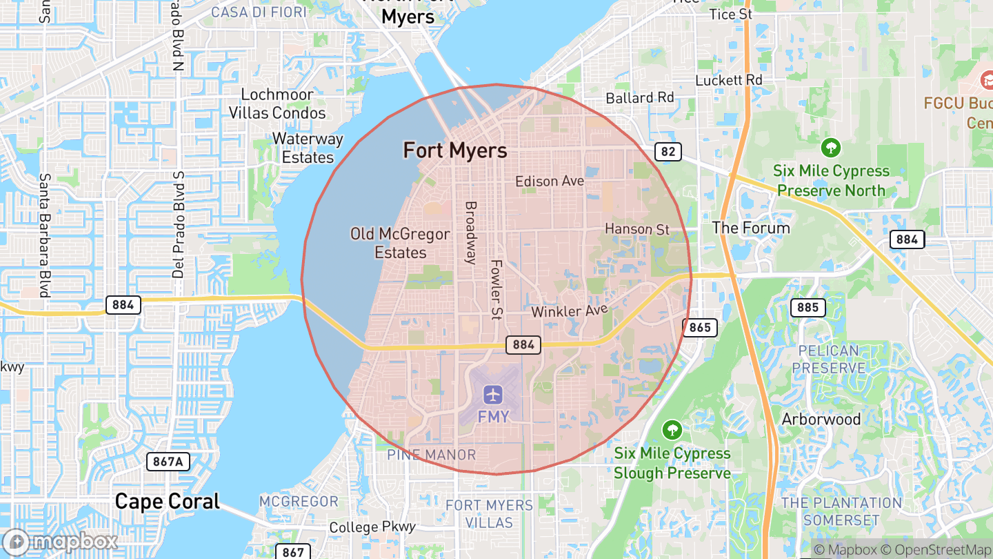 Map of the area around Aviation