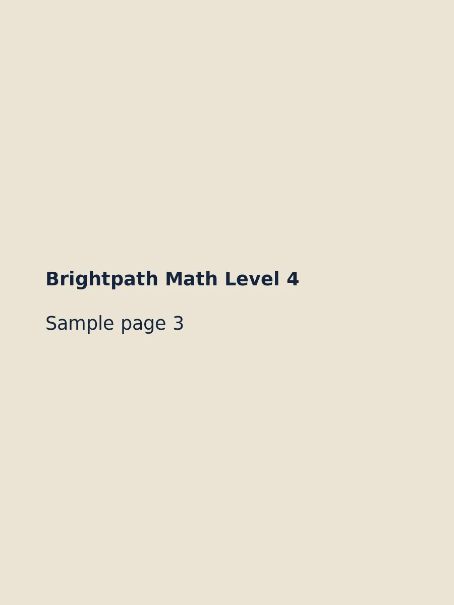Sample page 3 from Brightpath Math Level 4