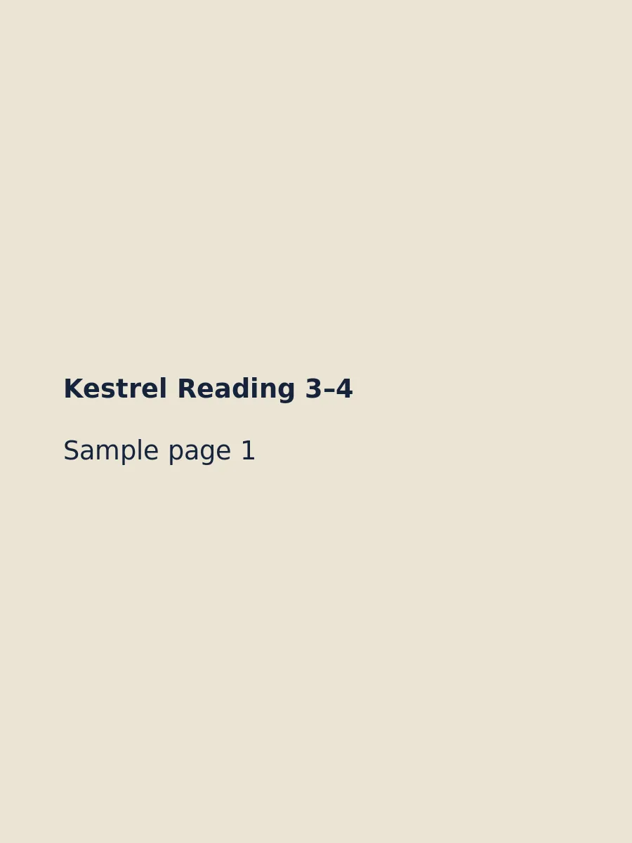 Sample page 1 from Kestrel Reading 3–4